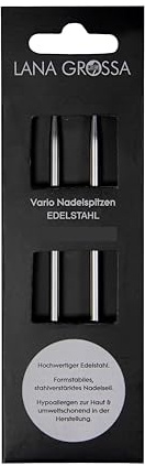Lana Grossa Nadelspitzen Edelstahl | hypoallergen & langlebig | glatte, scharfe Spitzen | nachhaltige Qualität | für müheloses Stricken | ideal für alle Projekte | 3,5