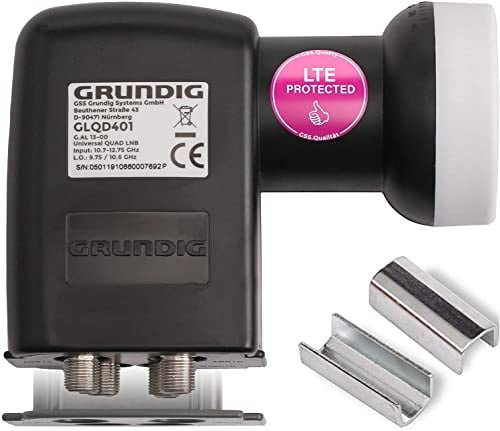 [ Test 2X SEHR GUT *] GSS Quad LNB, LTE Abschirmung, Digital 4Fach 4K LNB für 4 Teilnehmer, für Fernseher Sat Receiver, HD LNC für Satellitenschüssel Satelliten Antenne Schüssel Spiegel, 0.1dB