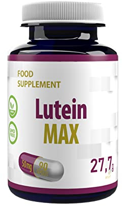 Lutéine Yeux Max 50mg 90 gélules végétales, Testé par un Laboratoire tiers, sans gluten ni OGM