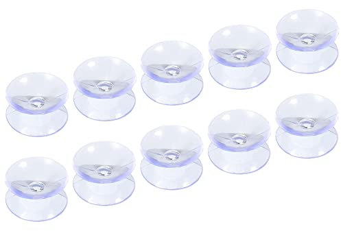 sourcing map Espaciadores de mesa de cristal, 35 mm de diámetro, PVC de doble cara, ventosa para ventana, baño, paquete de 20