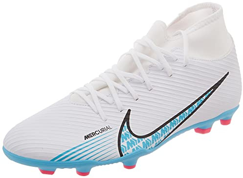NIKE Men's Mercurial Superfly 9 Club FG/MG Sneaker, White/Baltic Blue-Pink Blast, 11.5 UK