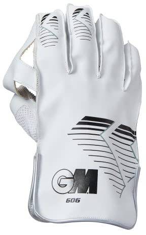 Gunn and Moore GM Cricket-Schutzhandschuhe, 606, Weiß/Schwarz, Erwachsene, beidhändig, 1 Paar, 52072306