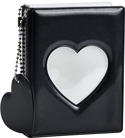 Mini-Fotoalbum für Instax Mini - 32 Taschen Kpop-Fotokartenhalter Namenskartenbuch für Fujifilm Instant-Kamera Fotobuch, 3 Zoll/6x9.8cm (Schwarz)