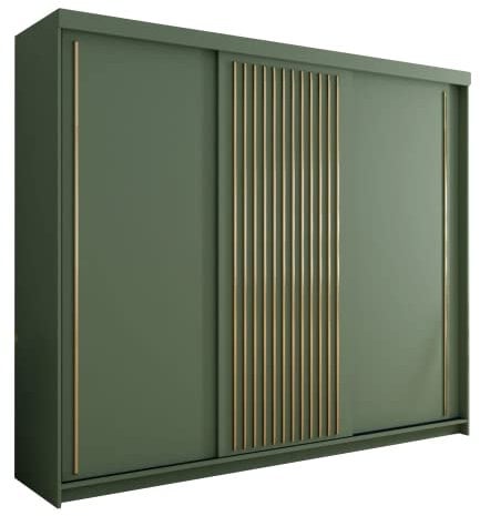 SLIDING WARDROBE 4U Creefbluff Green Modern Double Door Stylish Sliding Wardrobe (250cm)