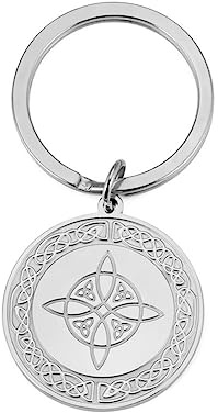 UNIFT Porte-clés nœud de sorcière pour homme et femme en acier inoxydable avec breloques tendance nœud celtique symbole de sorcellerie amulette