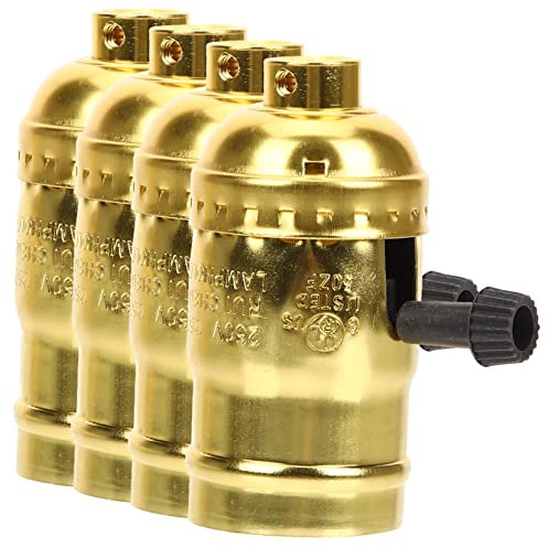 DOITOOL Steckdose 4 Stück E26e27 n Fassung Sockel Für Deckennhalterung E26 Fassung Austausch Des nschalters nreparaturset E26 Glühbirnenfassung Draussen nkopf Aluminium