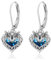 Drachen Ohrringe 925 Sterling Silber - Herz Hängend Kristall Ohrhänger Keltischer Knoten Tier Schmuck für Damen Mädchen Frauen Ehefrau Mutter Weihnachten