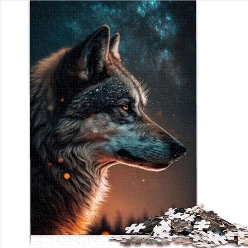 Puzzles für Erwachsene 1000 Teile Puzzle für Erwachsene EIN Wolf im Sternenhimmel für Erwachsene Geschenke Puzzle Lernspiele 1000 Teile (26 x 38 cm)
