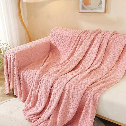 Ayoiow Sofabezug Elastisch Sofahusse Rosa Sofahusse 4Sitzer Polyester Einfarbig