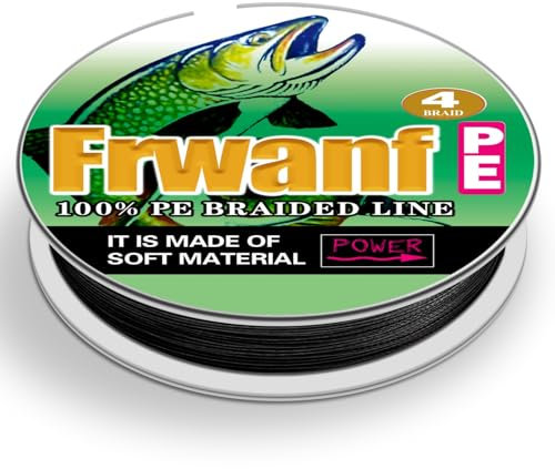 Frwanf Lenza da pesca intrecciata nera, non sbiadisce, 100 M-2000 m, 2,7-136,1 kg, super forte, resistente all'abrasione, filo da pesca Zero Stretch (300 m, 22,7 kg/0,36 mm)