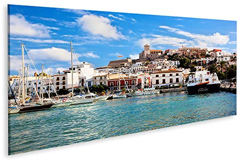 islandburner Prime Bild auf Leinwand Panorama Von Ibiza Altstadt Eivissa Spanien Balearische Inseln Bilder Wandbilder Poster