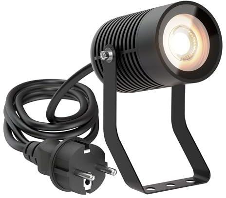ledscom.de Gartenstrahler SHINGA für außen, IP65, Stecker, schwarz, 1x GU10 max. 15W