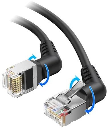 Cable Matters 40Gbps 360-Degree Rotatable Cat 8 Ethernet Cable - 5ft, Right Angled Cat 8 Cable with Ultra Flex PVC Jacket for Tight Spaces, High Speed Ethernet Cord for Gaming, Black