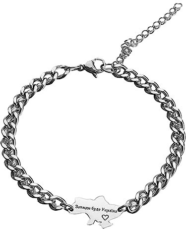 CYILPR Armbänder, Ukraine-Karte, Inschrift, Armband, Legierung, Charm-Anhänger, Kette, Armband, modischer Gedenkschmuck, Paar-Armband, Geschenk