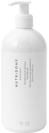 Nutridome - Duschgel mit Aloe Vera und Macadamiaöl 500 ml - Reinigend und Stärkend, Feuchtigkeitsspendend, Für Männer und Frauen, Shower Gel, Body Wash, Duschgel herren, damen, Beruhigt und Glättet
