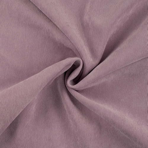 Tissu Velours milleraies uni Vieux rose - Par 50 cm