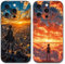 Handyhülle 2 Stück für iPhone 12 Pro Hülle 6.1'' Anime Attack on Titan Eren Armin Manga Mode Muster Design Case Kameraschutz Schutzhülle Stoßfest TPU Silikon Weich Ultra Dünn Cover -Schwarz