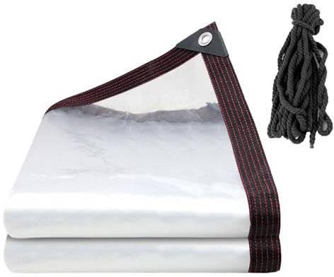 Clear Tarpaulin Waterproof Heavy Duty 2mx3m,Tarpaulin Waterproof Heavy Duty with 80% Light Transmission,Clear Tarpaulin Reinforced Edges Eyelets,Perfect for Greenhouses,Garden,Camping More