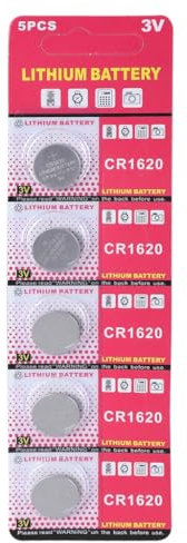 HINAYOSAN Lot de 5 piles bouton CR1620 au lithium 3 V pour jouet, calculatrice et télécommandes
