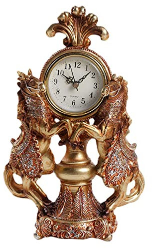 MAGICLULU Dual Horse Design Europäischen Stil Uhr Vintage Desktop Home Decor Zubehör