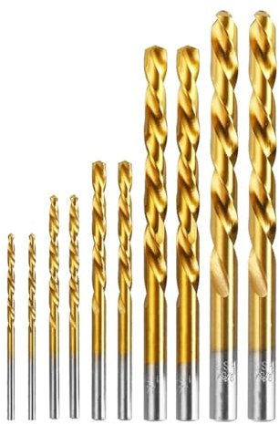 HUTBUVEAW 10 stücke Links Hand Bohrer HSS Spiralbohrer Gerade Schaft Bohrer Bits Links Weg HSS Bohren Werkzeug Holzbearbeitung zimmerei Zugang