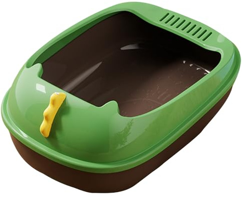 Toilette con Apertura Dall'alto, Vasino Jumbo Senior per Gattini con Ingresso Basso, con Paletta per Lettiera, Lettiera per Gatti Da Interno per Gattini E Gatti Di Grandi Dimensioni(Brown,50cm)