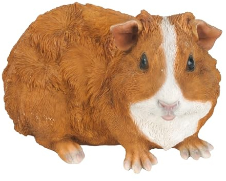 HotAnt Gartendeko - Meerschweinchen – Tierfigur aus Polystone – Frosthart für draußen – Handbemalt, Braun/Weiß