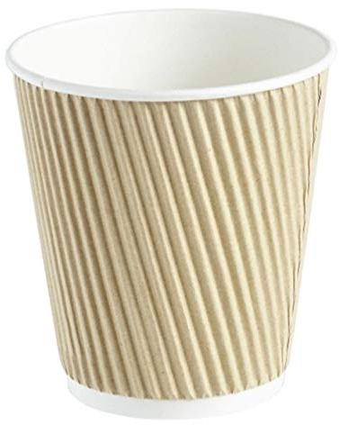 Dispo Kraft Ripple Disposable Paper Coffee Cups 10oz / 280ml - Case of 500 - Takeaway Cups