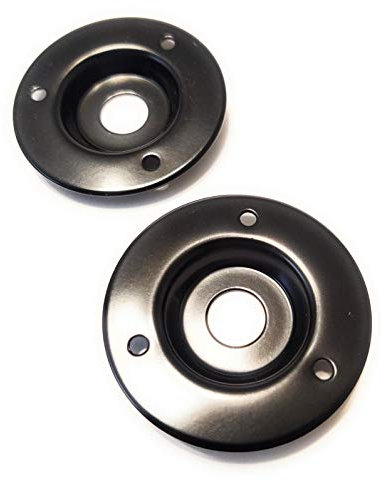 2 Pack Round Metal Speaker Jack Plates for Amplifier Cabinets 1/4 inch Black Finish 2 inch Diameter