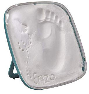Baby Art Hello Baby Decorazione Cameretta Kit Impronta Neonato, Calco in Gesso per Mani e Piedi, Colore Galatic Green