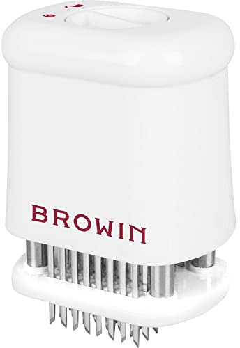 Browin® Weichmachen von Fleisch 311401 | Fleischzartmacher mit 56 Edelstahl Ultra Sharp Nadeln | Gewürz Steakmachine Steak Kunststoff | Zubereiten von Steaks | Meat Tenderizer Rechteckige Form