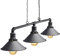 Industrial Suspended Ceiling Pendant 3 Lamp Black Metal Water Pipe Vintage Light Fitting M0053