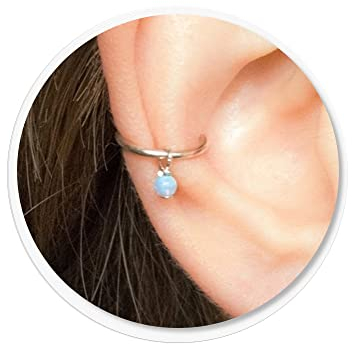 Ohrmanschette mit Opal nicht durchbohrt goldene Bohemien Fälschung piercing 16g