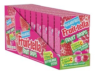 Fruittella Fruit Drops - Sugar Free Party Sweets, Red Berry Mix, 2 Flavours, Suitable for Vegetarians - 10 x 43 g Boxes