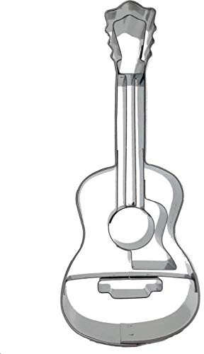 Ausstecher * GITARRE * zum Kekse-Backen oder Basteln aus Edelstahl | Größe: 11cm | Kindergeburtstag Geburtstag Party Motto Musik Ausstechform