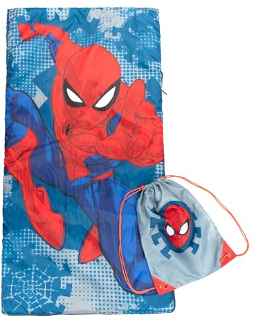 the Jay Franco Jay Franco Marvel Spiderman Spidey Dots Slumber Sack - Cozy & Warm Kids Lightweight Slumber Bag/Sleeping Bag (Official Marvel Product)