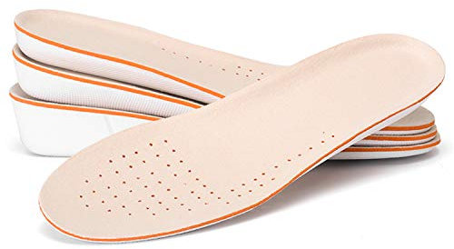 xxin Höhe Erhöhen Einlegesohle 1,5 cm/2,5 cm/3,5 cm Atmungsaktiv High Full Schuh Einlagen fügt Kissen Pads Lift Kits Aufzug Einlegesohlen für Männer Frauen Weiß