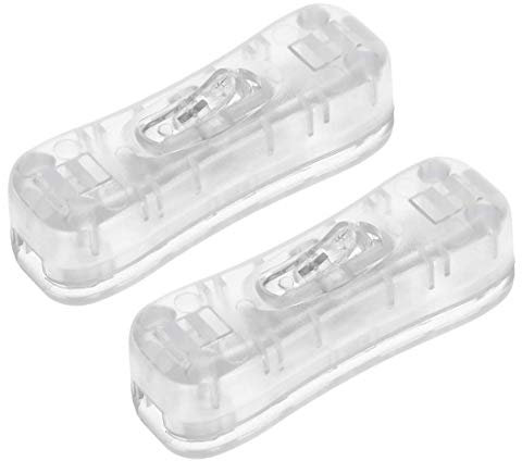Interruttore a cordone in linea AC 250 V 2 A SPST interruttore a bilanciere per lampada da tavolo camera da letto chiaro confezione da 2