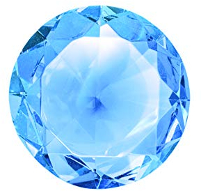 Yeti-Gold Farbiger 12 cm extragroßer Glasdiamant | glamouröse Deko | Deko-Diamant | Diamantkristall | Tischdeko | Diamant | Kristall | Streudeko | Hochzeitsdeko | Briefbeschwerer | Brillanten (blau)