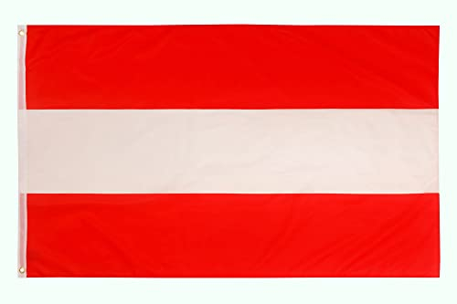 Aricona Bandiera Austria 90x150cm – austriaca – resistente alle intemperie - con occhielli in ottone - 100% poliestere - cuciture doppie robuste e colori vivaci – ideale per gli amanti delle bandiere