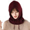 Yekeyi Winterhaube, gestrickt, aus Kaschmir, Skimaske, Outdoor-Mütze, für Damen, bordeaux, One size