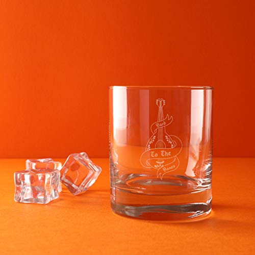 Engraved 'Bard to The Bones' Whiskey Glass Tumbler - Dungeons and Dragons Gifts for Men - Fantasy TV Lovers
