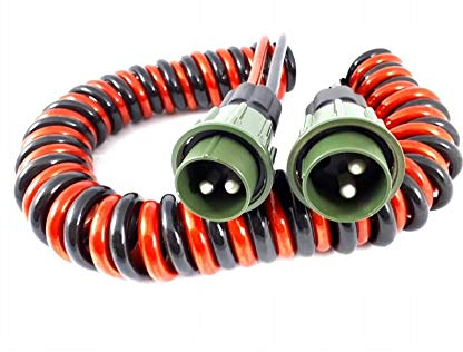 Easy Link NATO Spiralkabel Wendelkabel Stecker 24V 2pin 2x35mm2 4M Anwendung LKW.