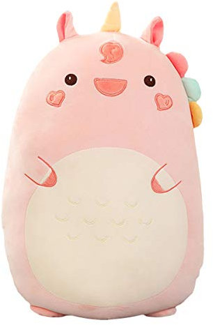 Kekeso Dinosauro Peluche che Abbraccia Cuscino Carino Peluche Peluche Cuscino di Tiro Morbido Cartone Animato Peluche Cuscino per Dormire per Bambini (45cm/17.71in, Unicorn)