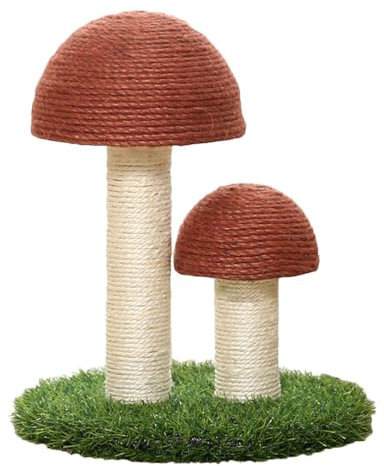 UKCOCO Cat Scratching Post Mushroom Shape Sisal Board Toy Durable Cat Claw Grinding Play Tower for Home Furniture Protection
