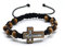 WE-HYTRE Saint Benedict Bracelet – Chapelet en bois de pin de chanvre avec croix, cordon réglable, porte-bonheur nœud, bijoux tissés – Argent sterling 925 rouge doré, 18-28 cm, AlloyPine