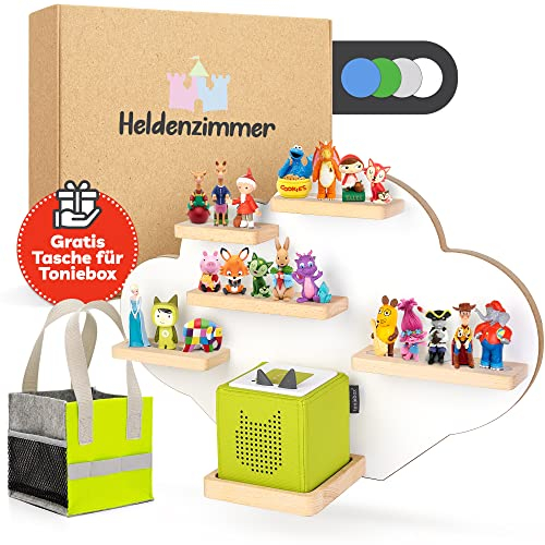 Tonie Regal Wolke Weiß [GRATIS Tragetasche] - Für Toniebox Regal bis 20 Figuren - Mädchen und Junge - Perfekte Tonie Aufbewahrung im Kinderzimmer