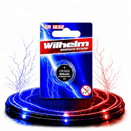 Wilhelm CR1632 Lithium Knopfzellen 3V 140 mAh, ø16x3,2 mm – 1 Stück