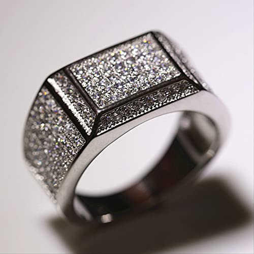 DJMJHG S925 Sterling Silber 2 Karat Diamantring Für Männer Edelstein Silber 925 Schmuck Diamant Bague Diamantringe 9