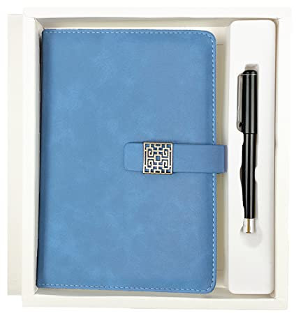 YEZIDE A5 Notizbuch mit Stift 200 linierte Seiten Leder Notizbuch Stift Set Dickes Klassisches Luxus Journal Notizblock Tagebuch Schreibwaren Geschenksets für Frauen oder Mann